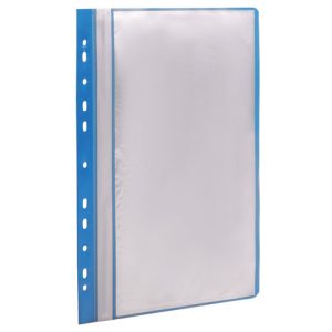 Папка 20 вкладышей Clear Book с перфорацией, мягкая, синяя, 0,16 мм